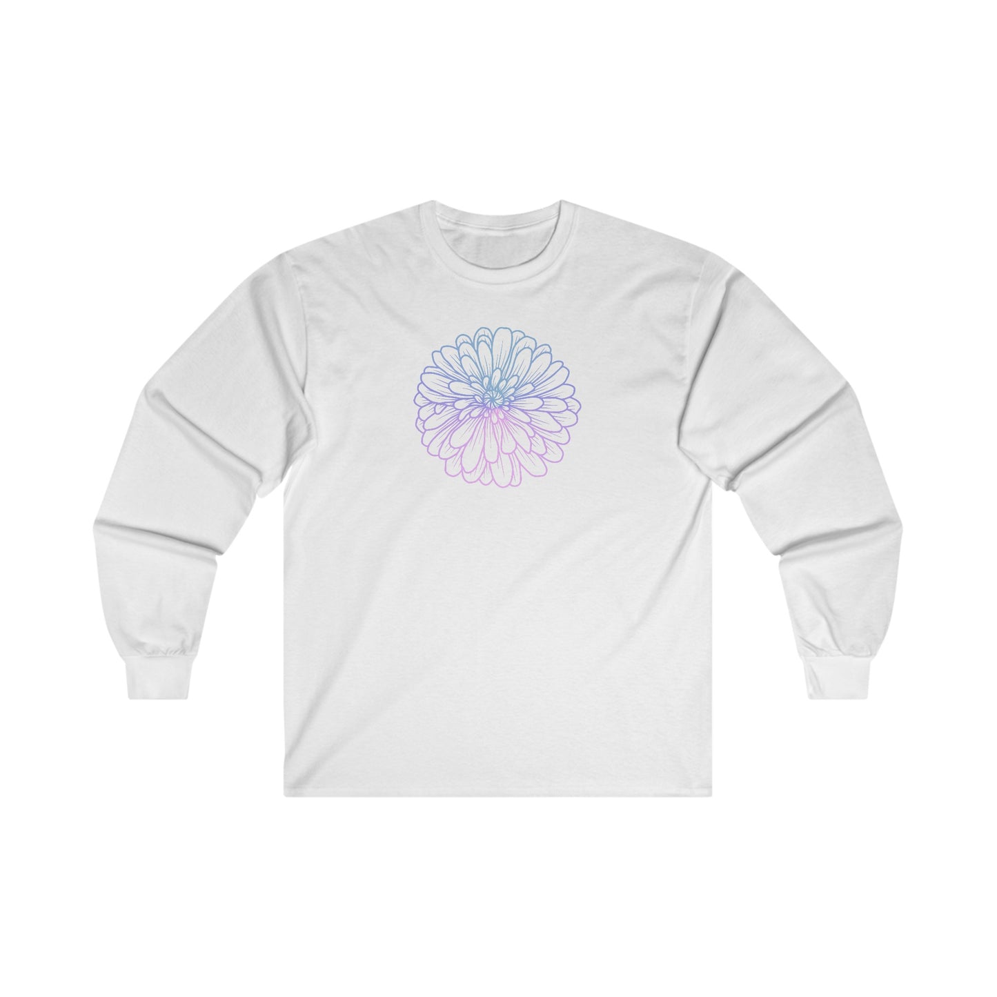 Colorful Flower Outline Long Sleeve Tee