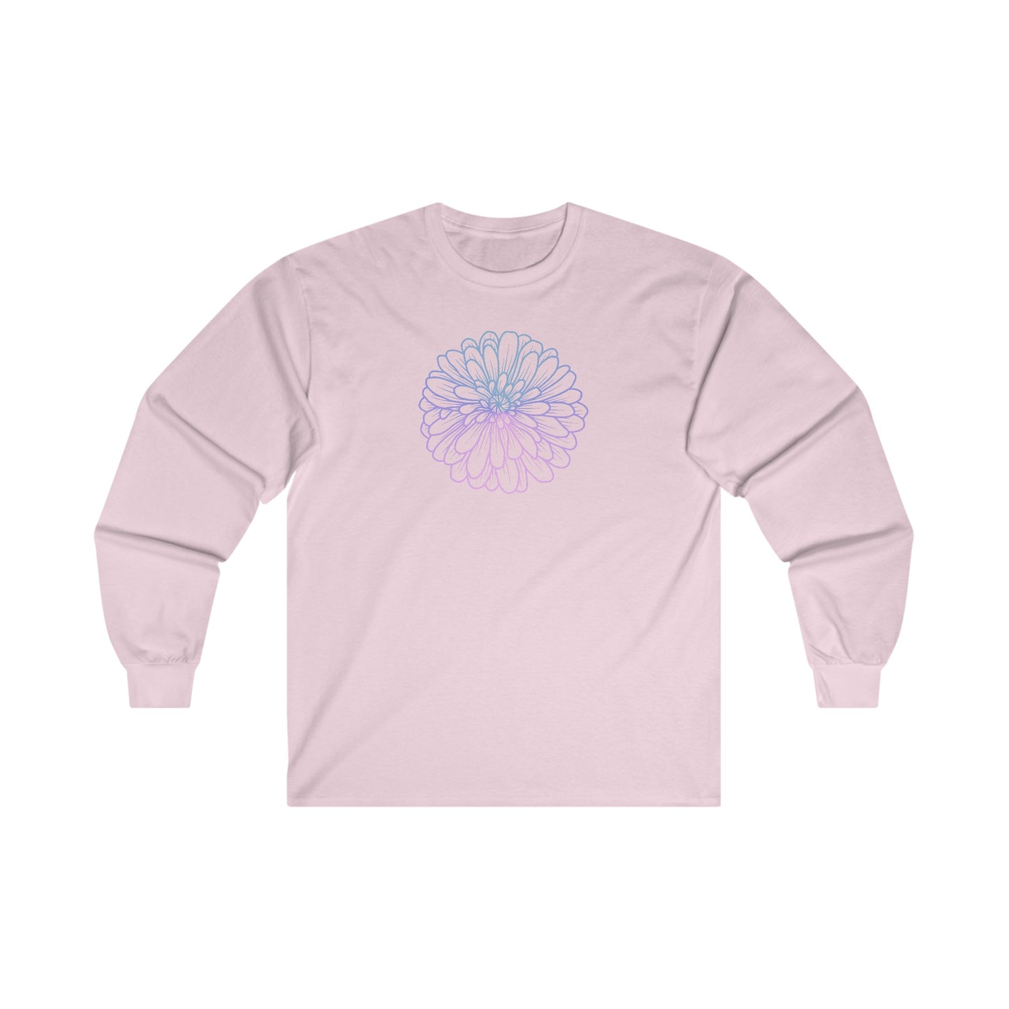 Colorful Flower Outline Long Sleeve Tee