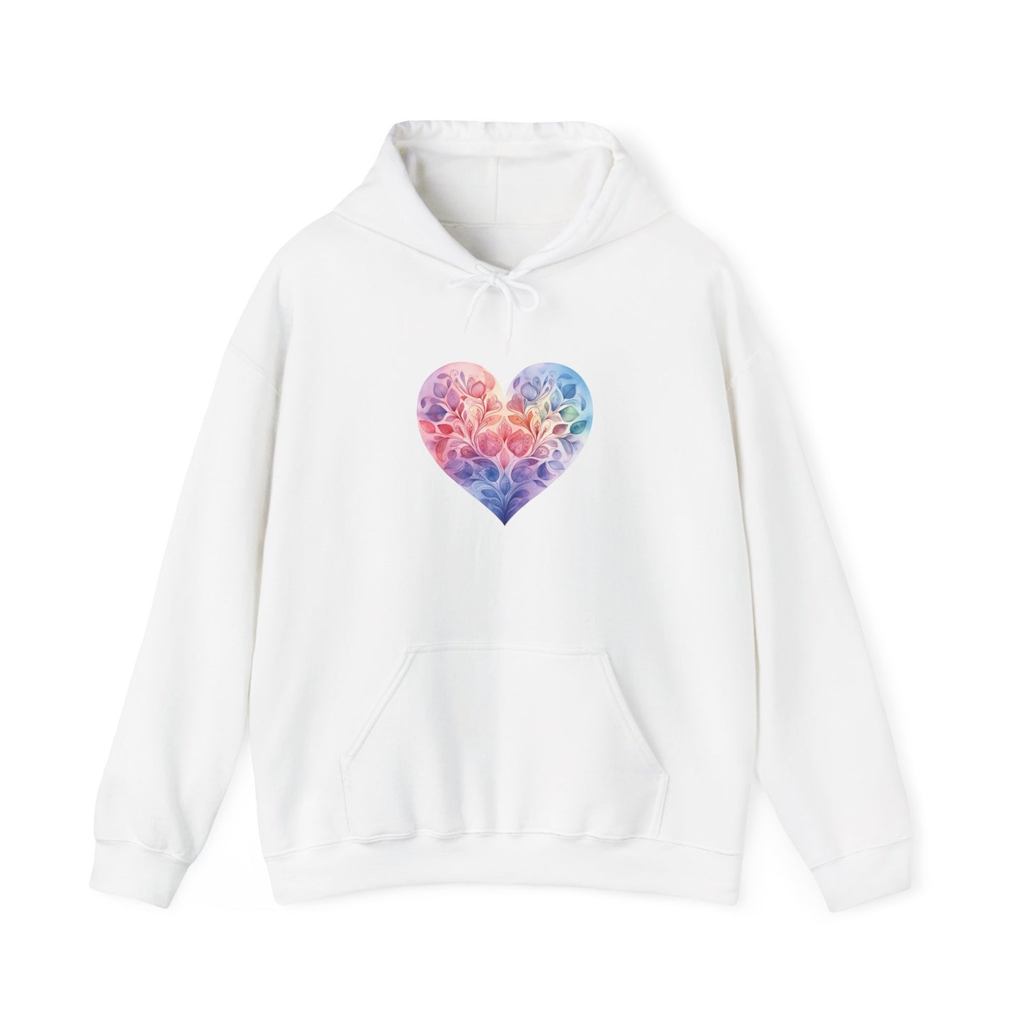 Watercolor Heart Hooded Sweatshirt 006