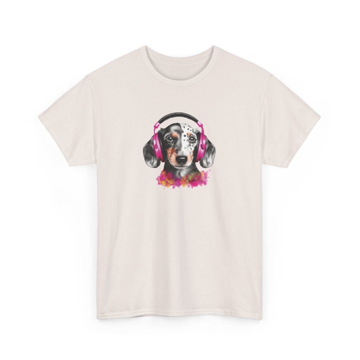 Dog with Headphones Short Sleeve Tee