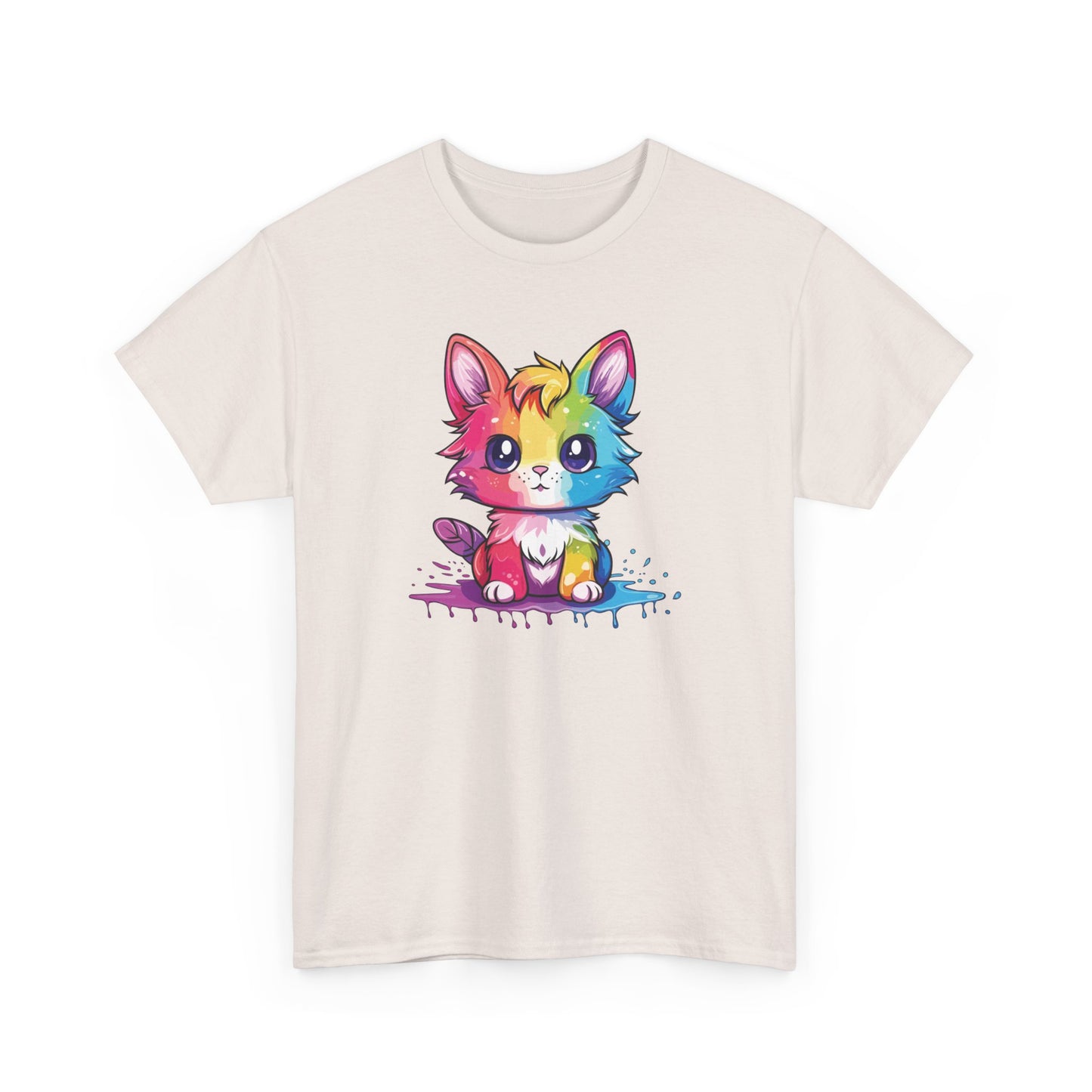 Rainbow Animated Cat Short Sleeve Tee