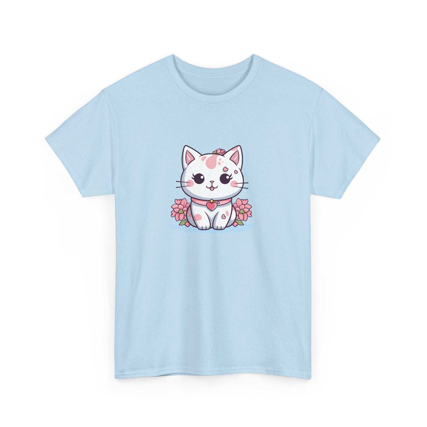 Cute Pink Cat Short Sleeve Tee