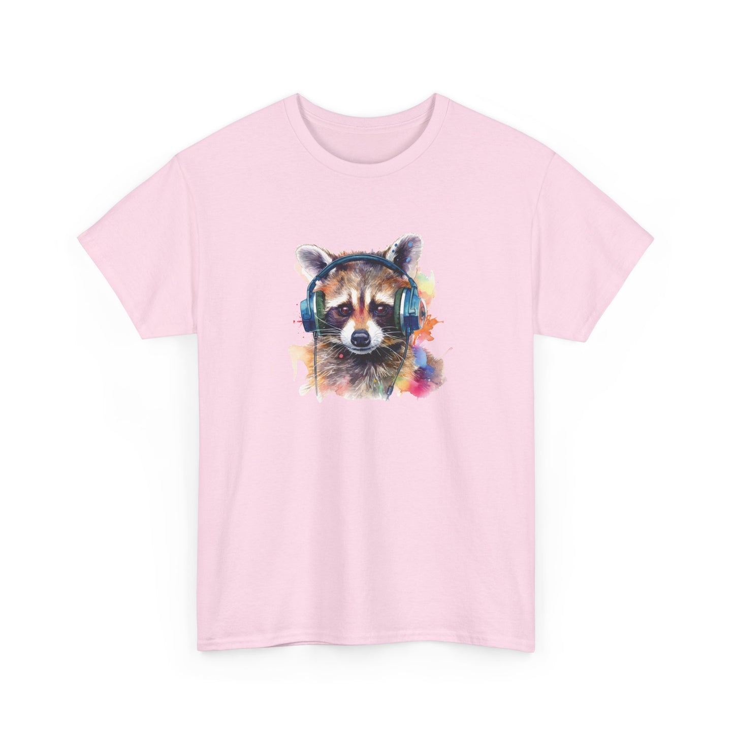 Raccoon with Headphones Short Sleeve Tee