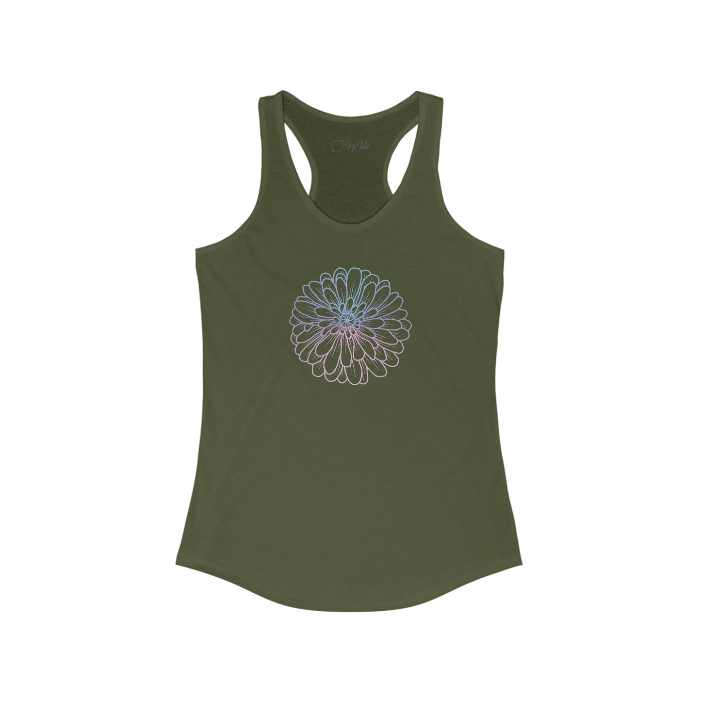 Colorful Flower Outline Racerback Tank