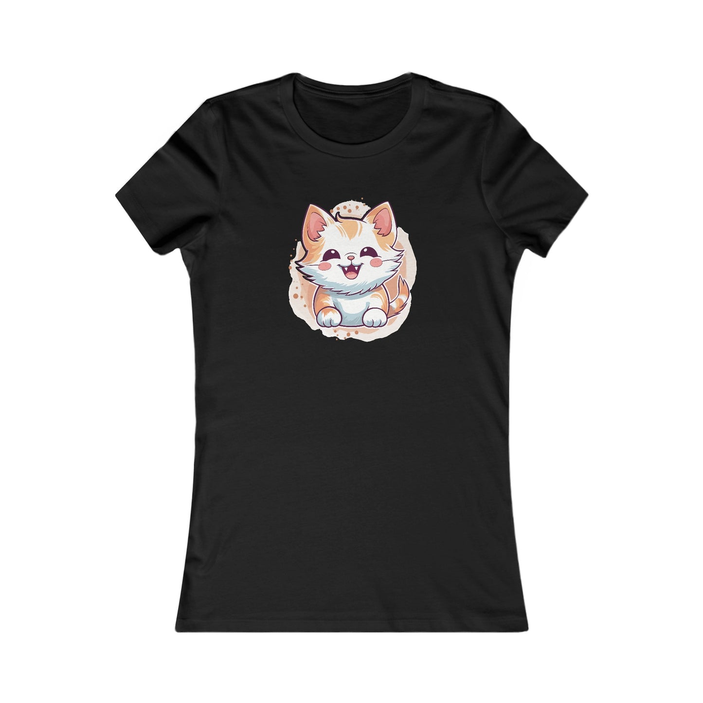 Cute Brown Cat Fitted Tee