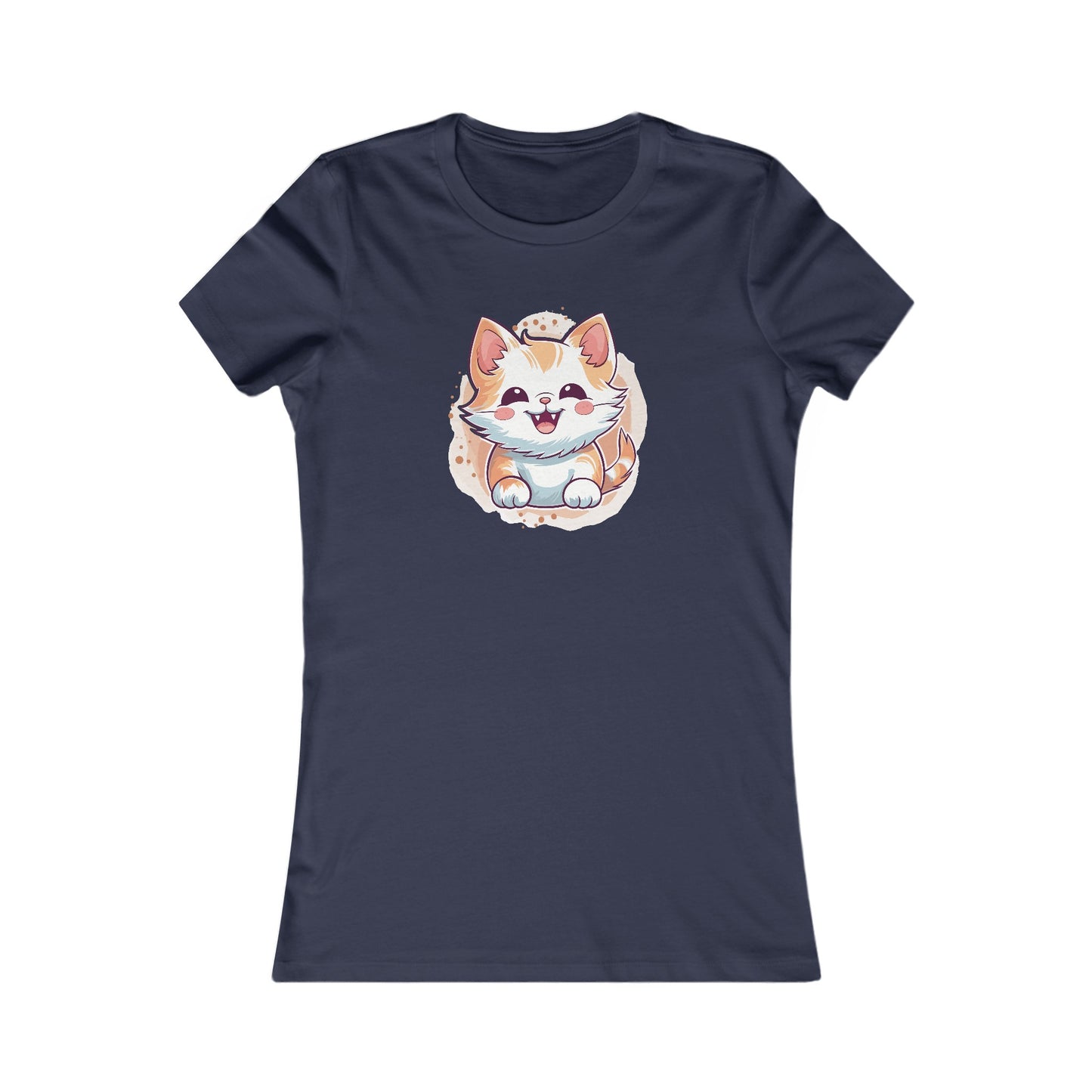 Cute Brown Cat Fitted Tee