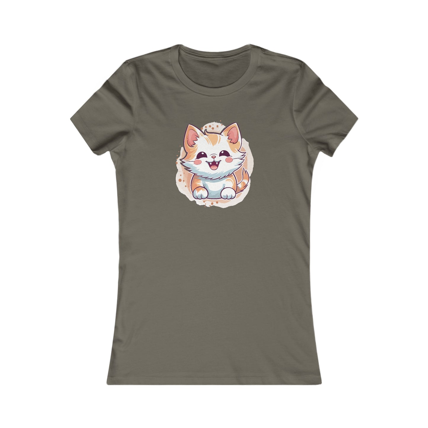 Cute Brown Cat Fitted Tee