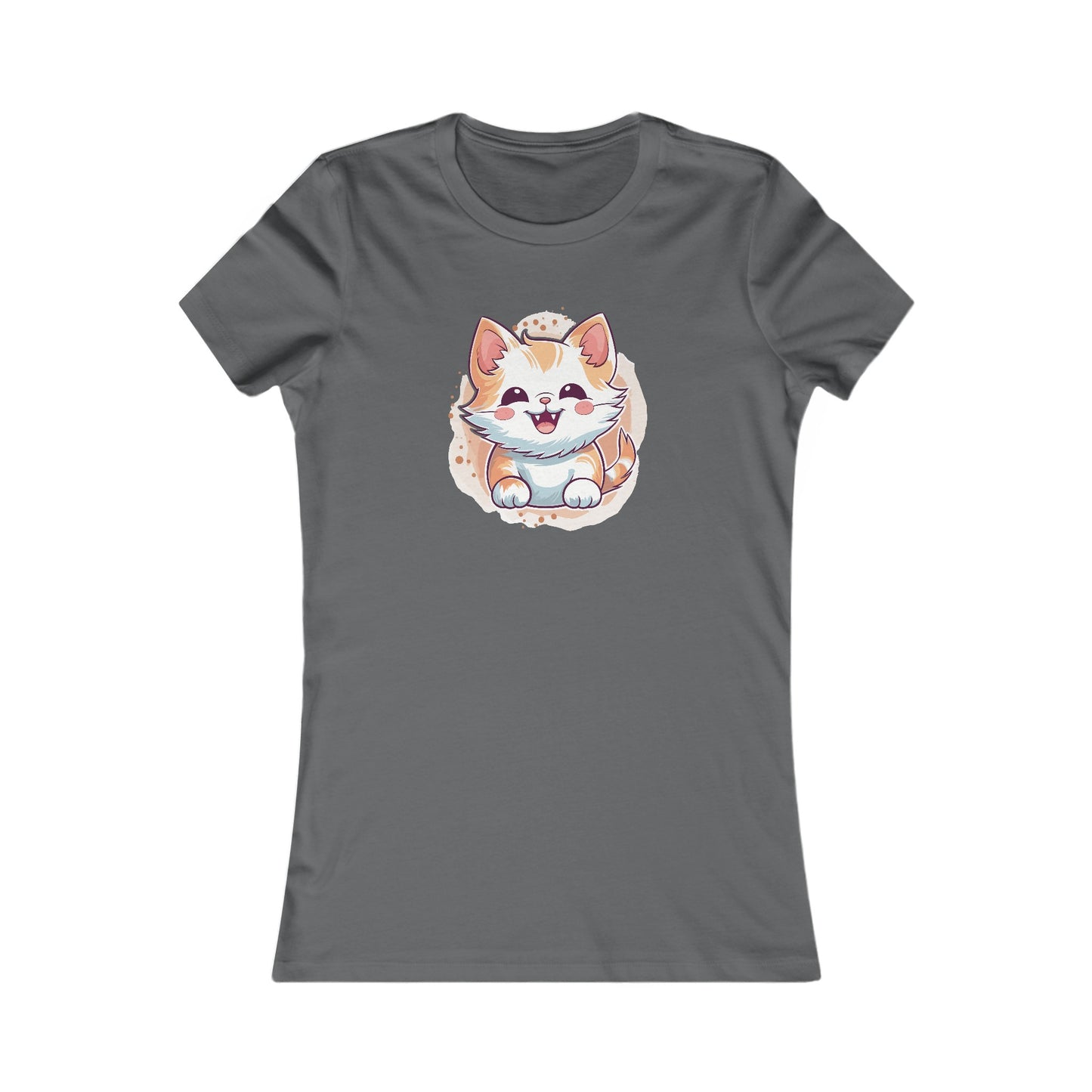 Cute Brown Cat Fitted Tee