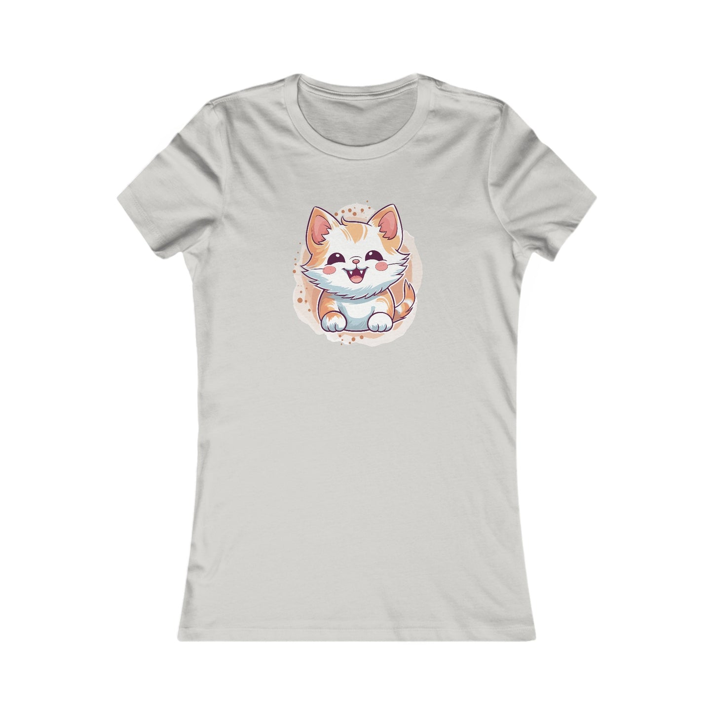 Cute Brown Cat Fitted Tee