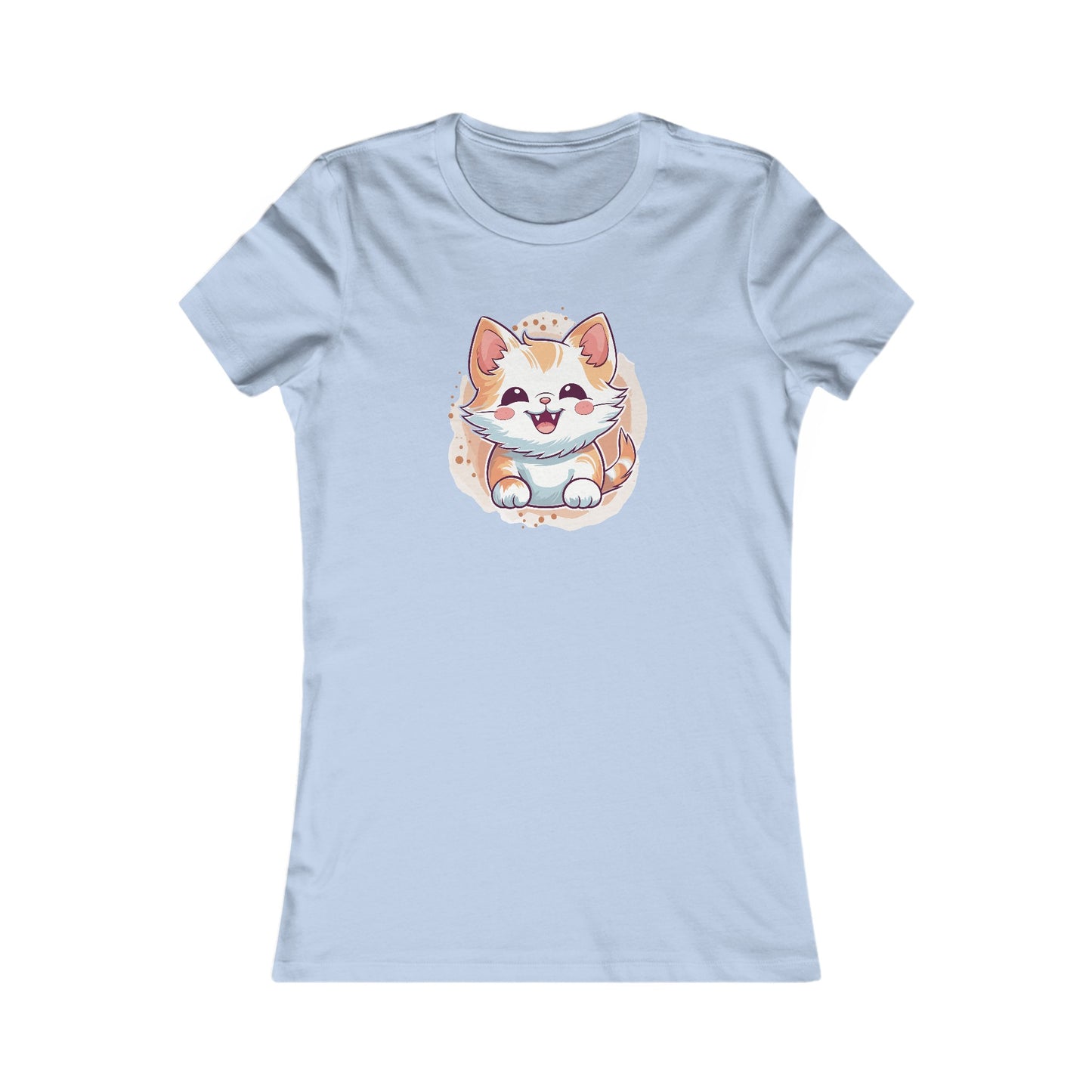 Cute Brown Cat Fitted Tee