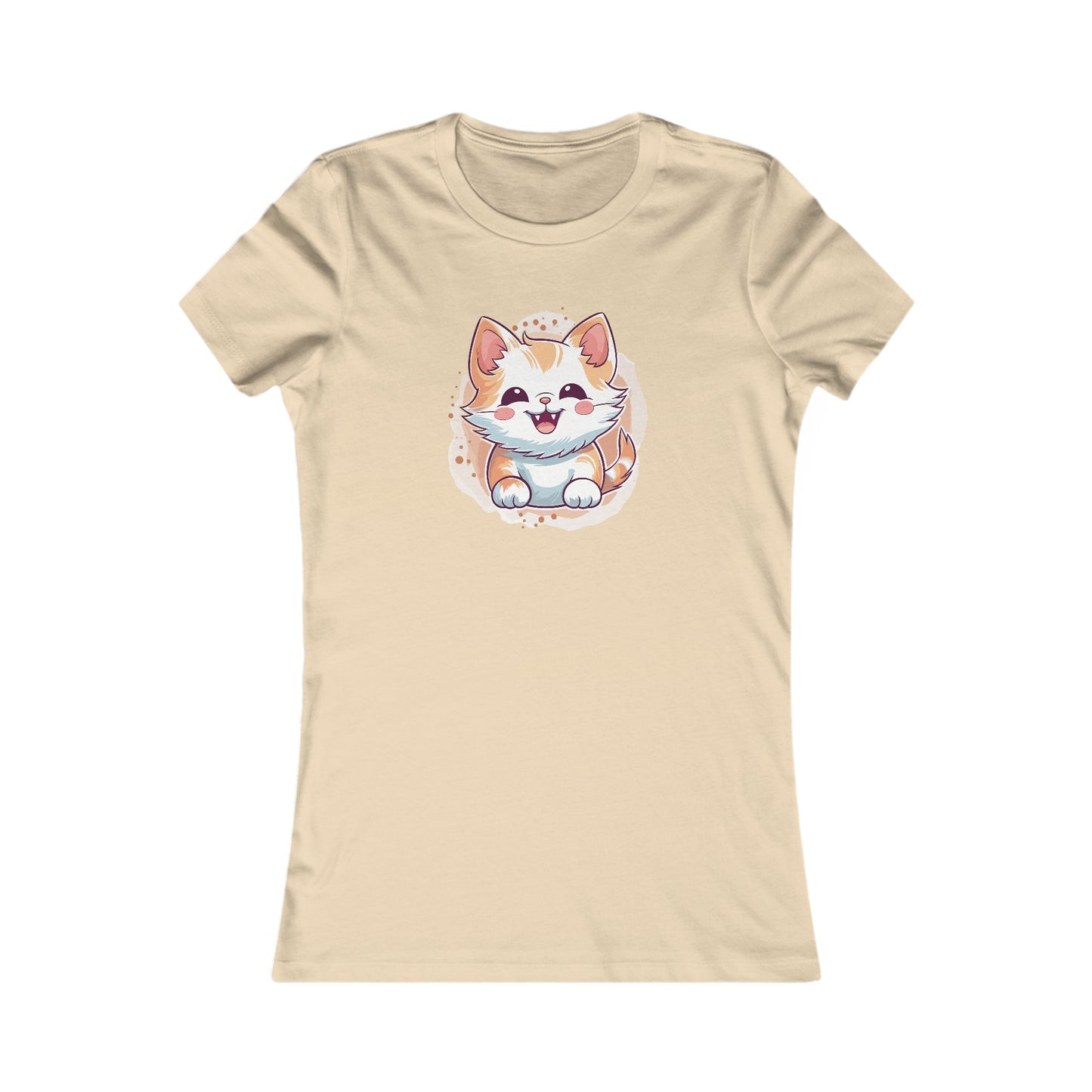 Cute Brown Cat Fitted Tee