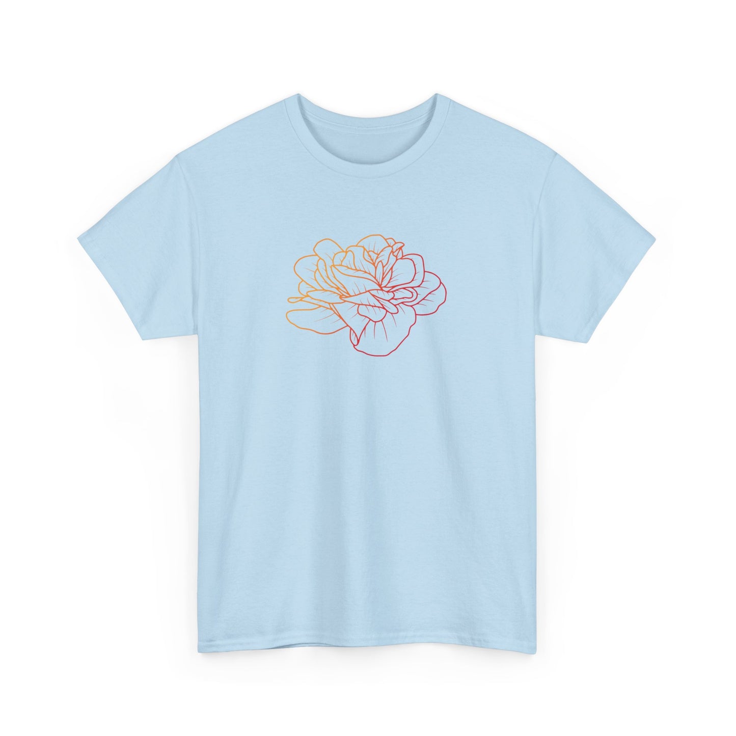 Colorful Rose Outline Short Sleeve Tee