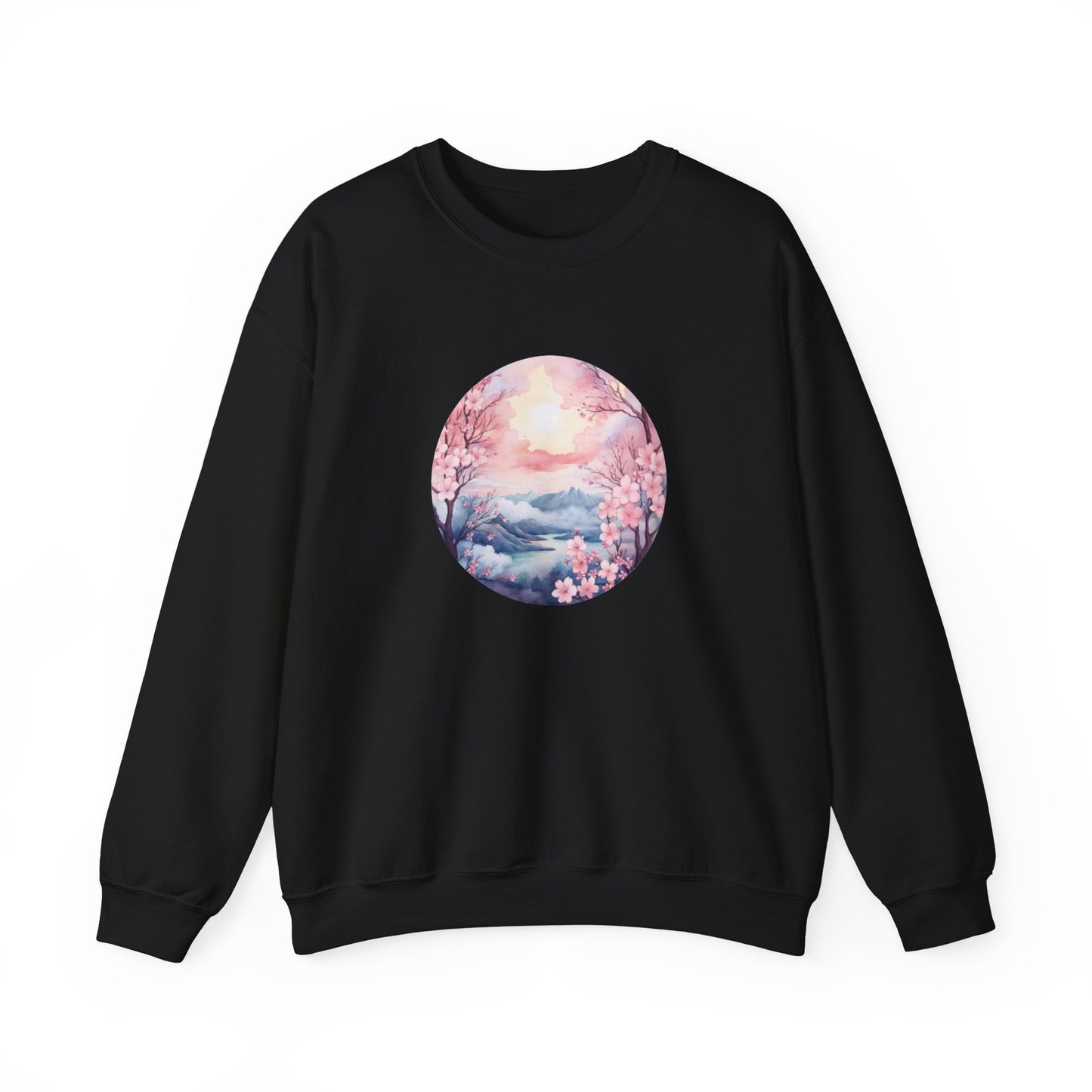 Watercolor Cherry Blossom Landscape Sweatshirt