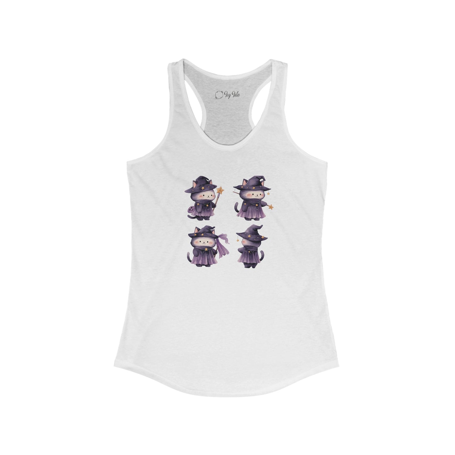 Cute Witch Cat Set Racerback Tank