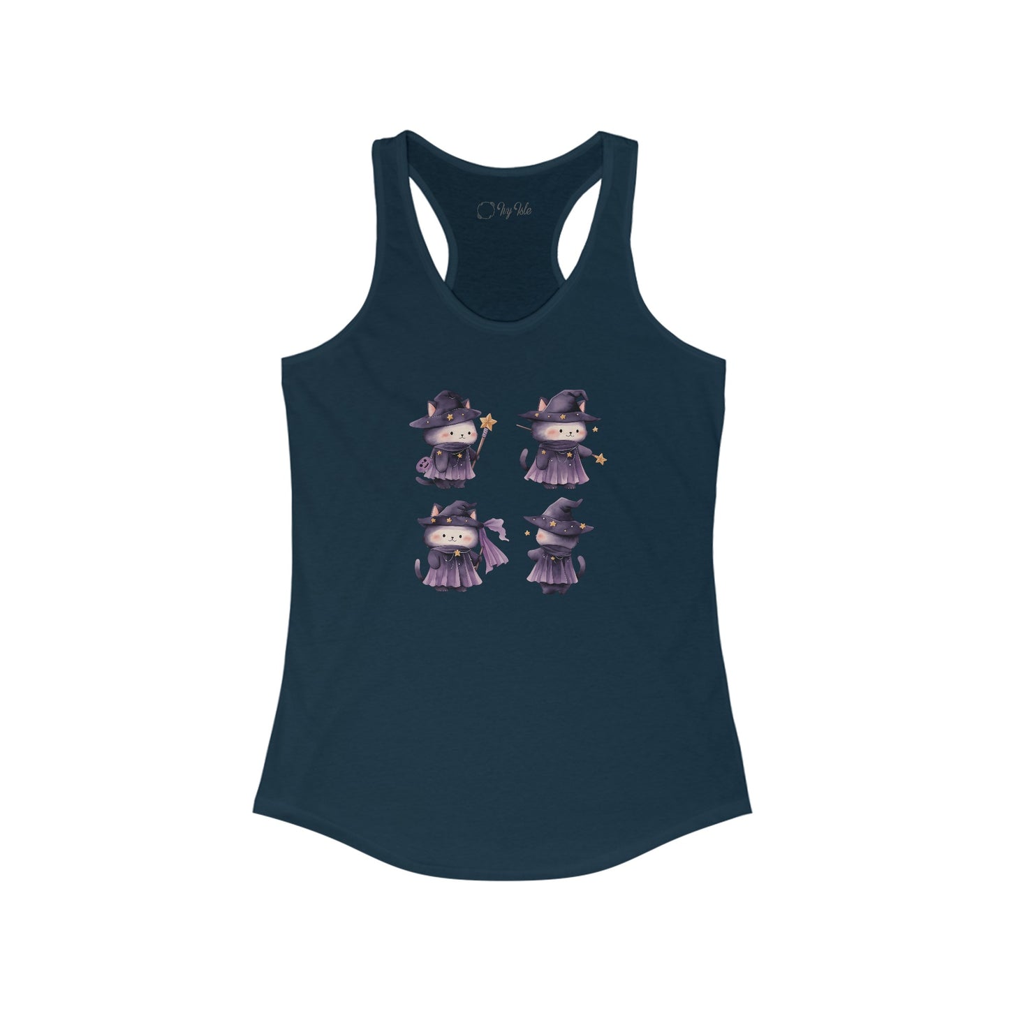 Cute Witch Cat Set Racerback Tank