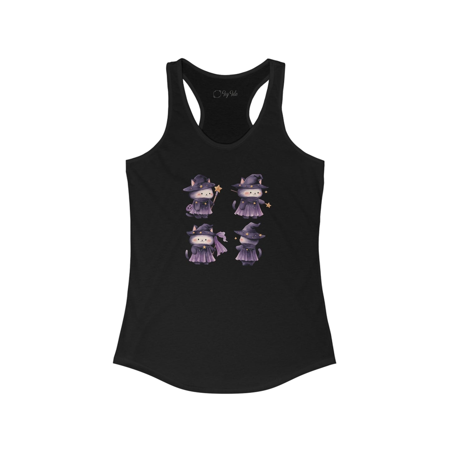Cute Witch Cat Set Racerback Tank