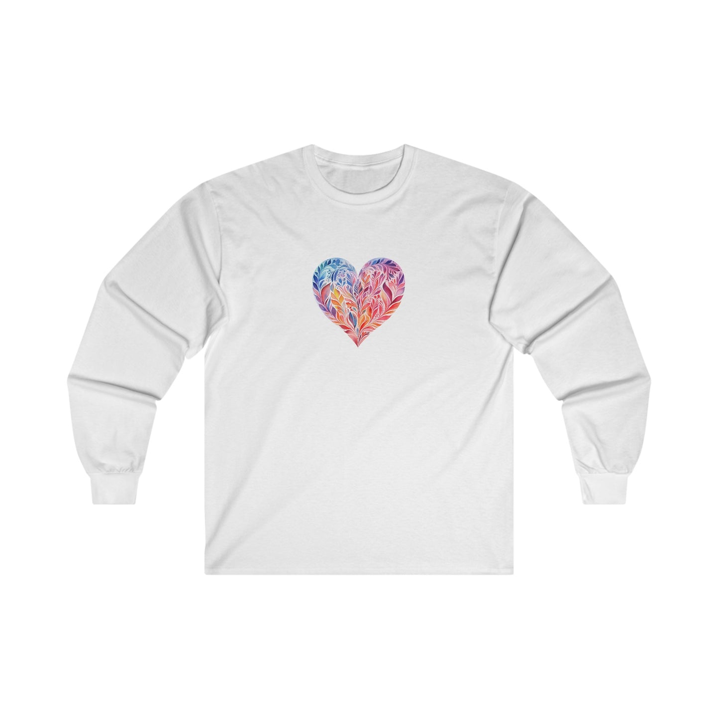 Watercolor Heart Long Sleeve Tee 001