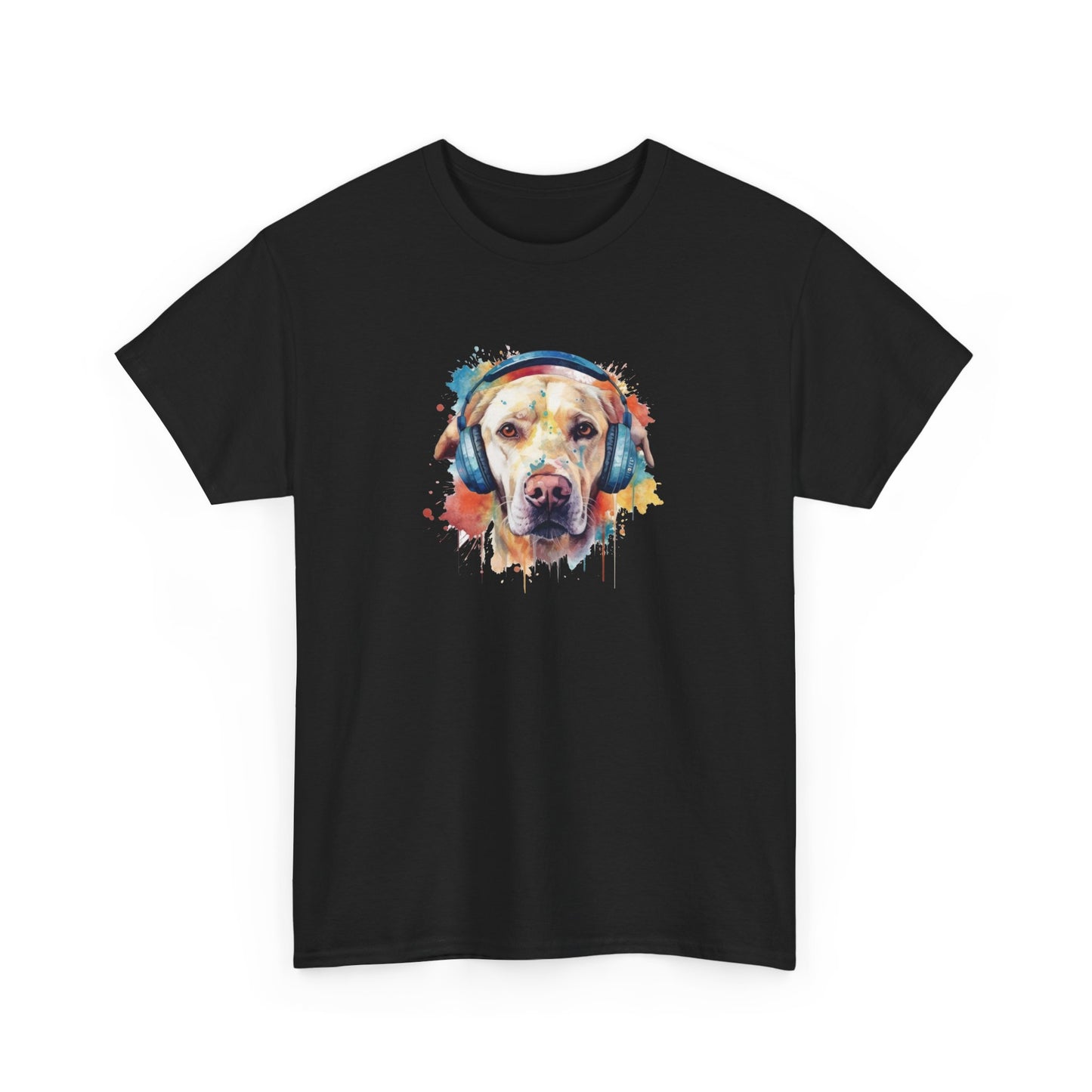 Labrador Retriever with Headphones Short Sleeve Tee