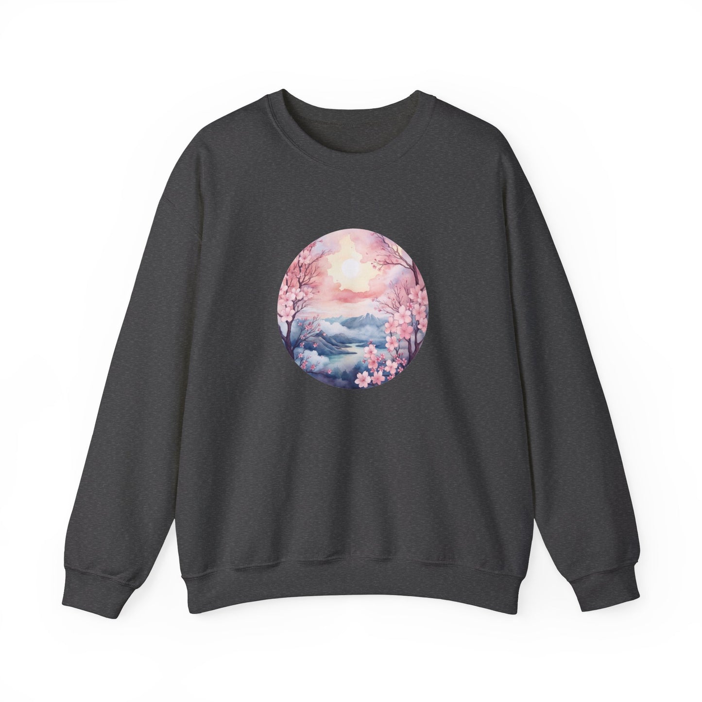 Watercolor Cherry Blossom Landscape Sweatshirt