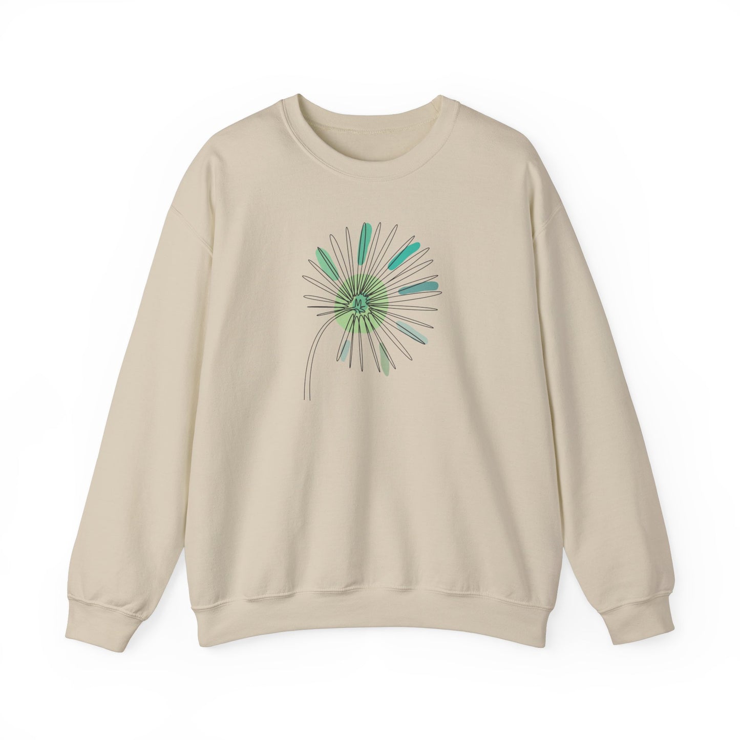 Green and Blue Dandelion Sweatshirt