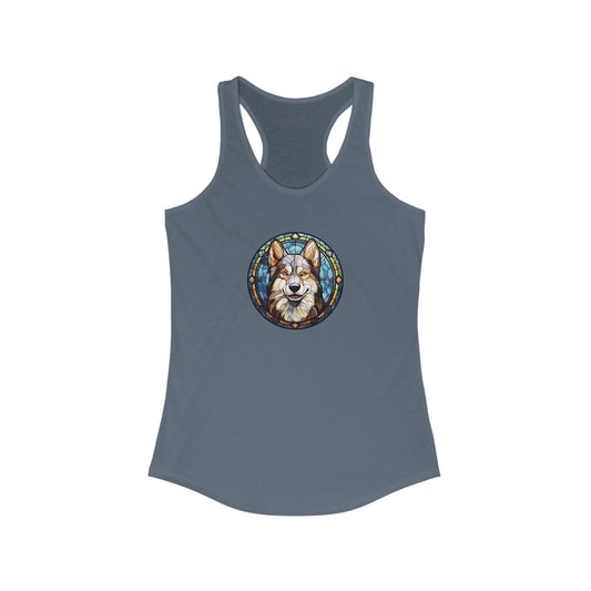 Stained Glass Husky Racerback Tank