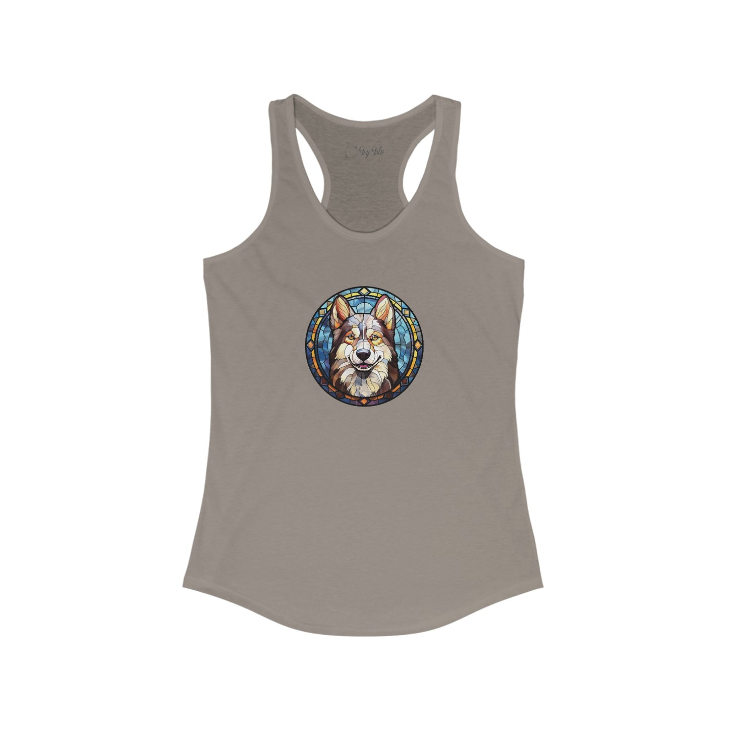 Stained Glass Husky Racerback Tank