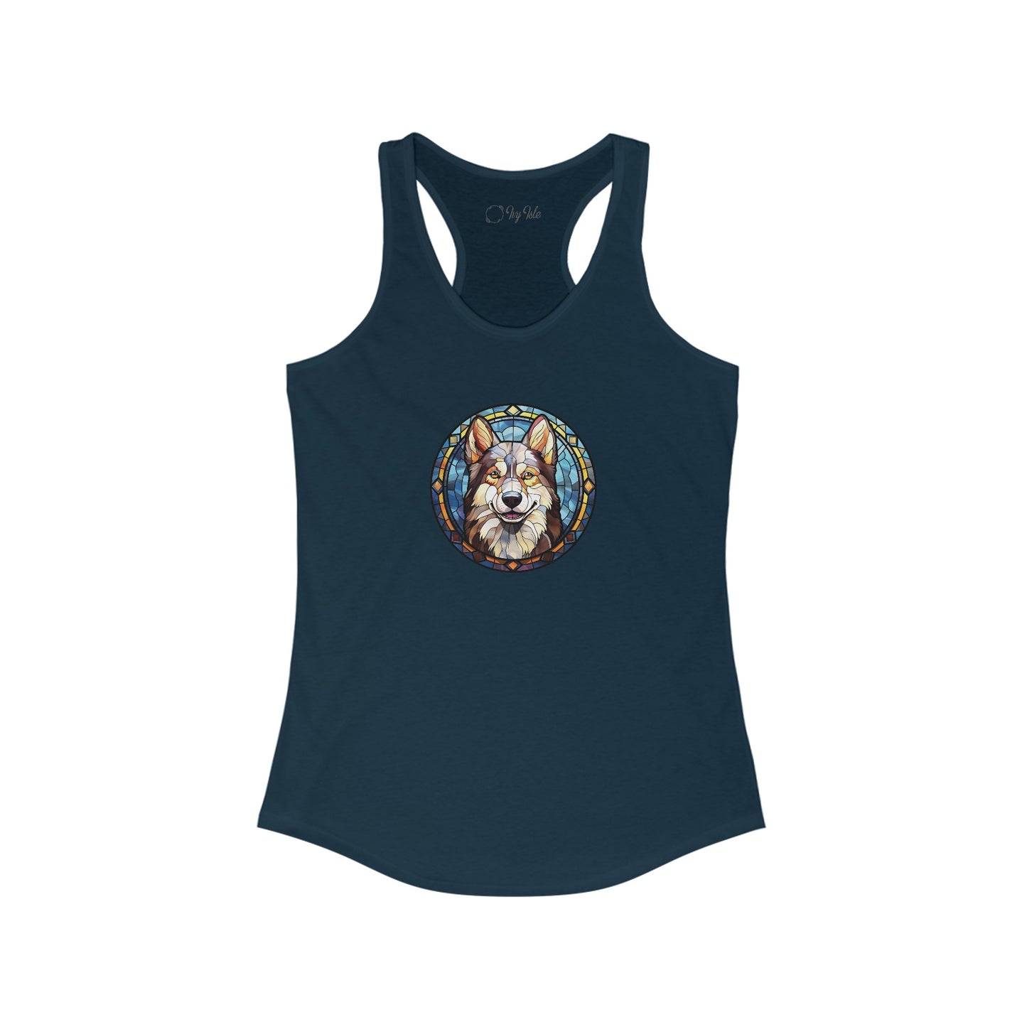 Stained Glass Husky Racerback Tank