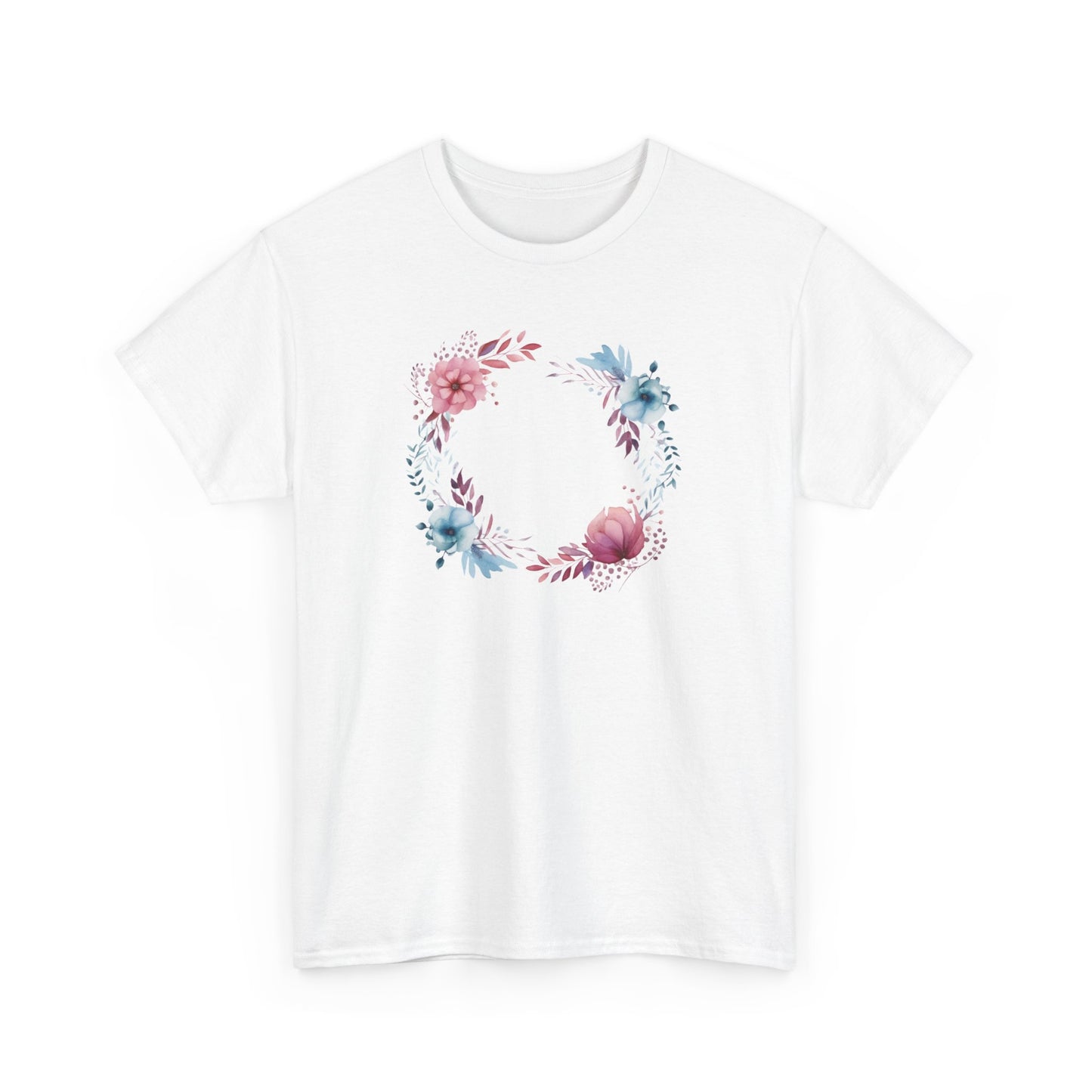 Watercolor Flowers Circle Short Sleeve Tee