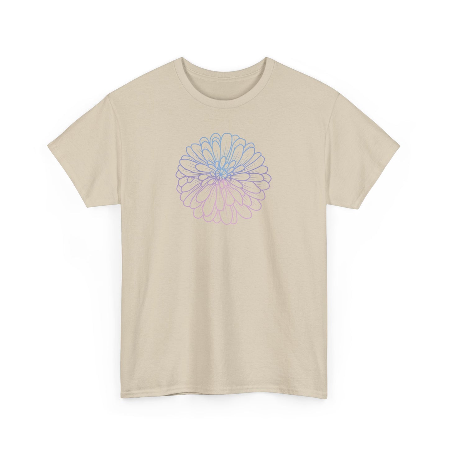 Colorful Flower Outline Short Sleeve Tee