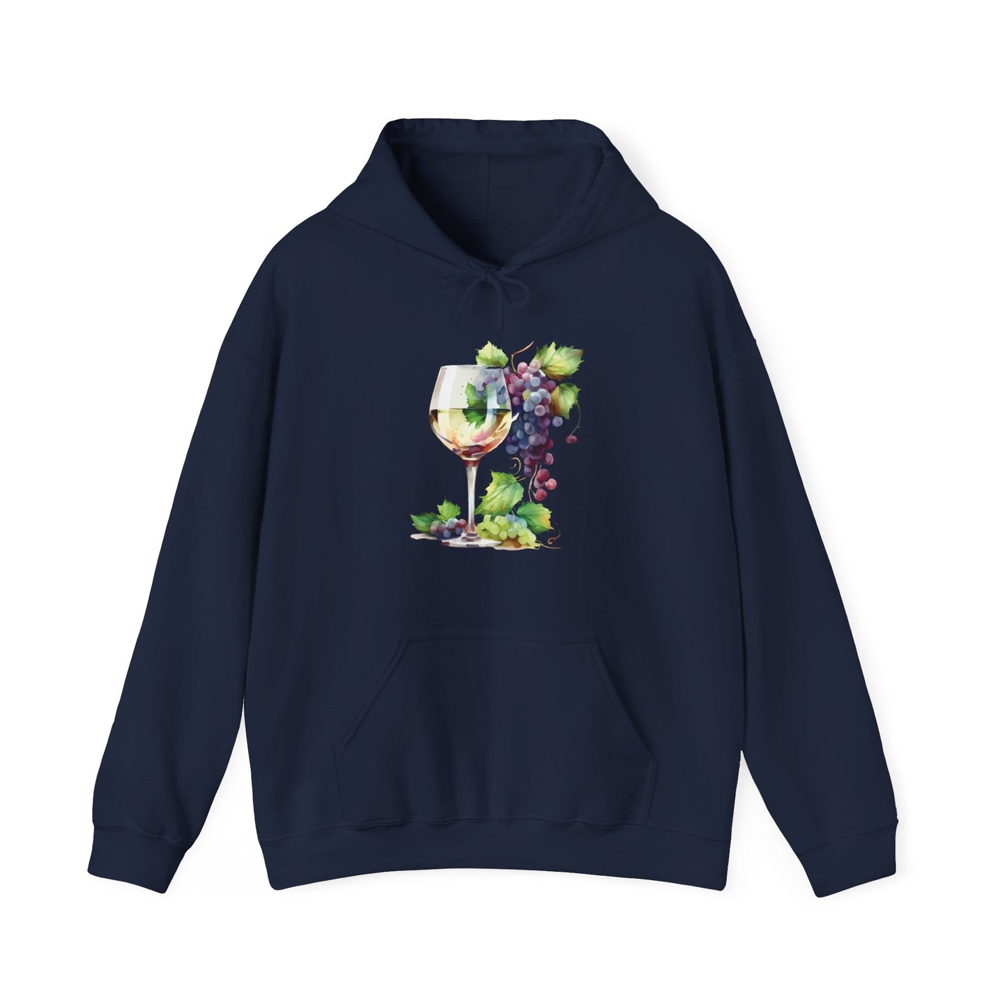 Watercolor White Wine Hooded Sweatshirt