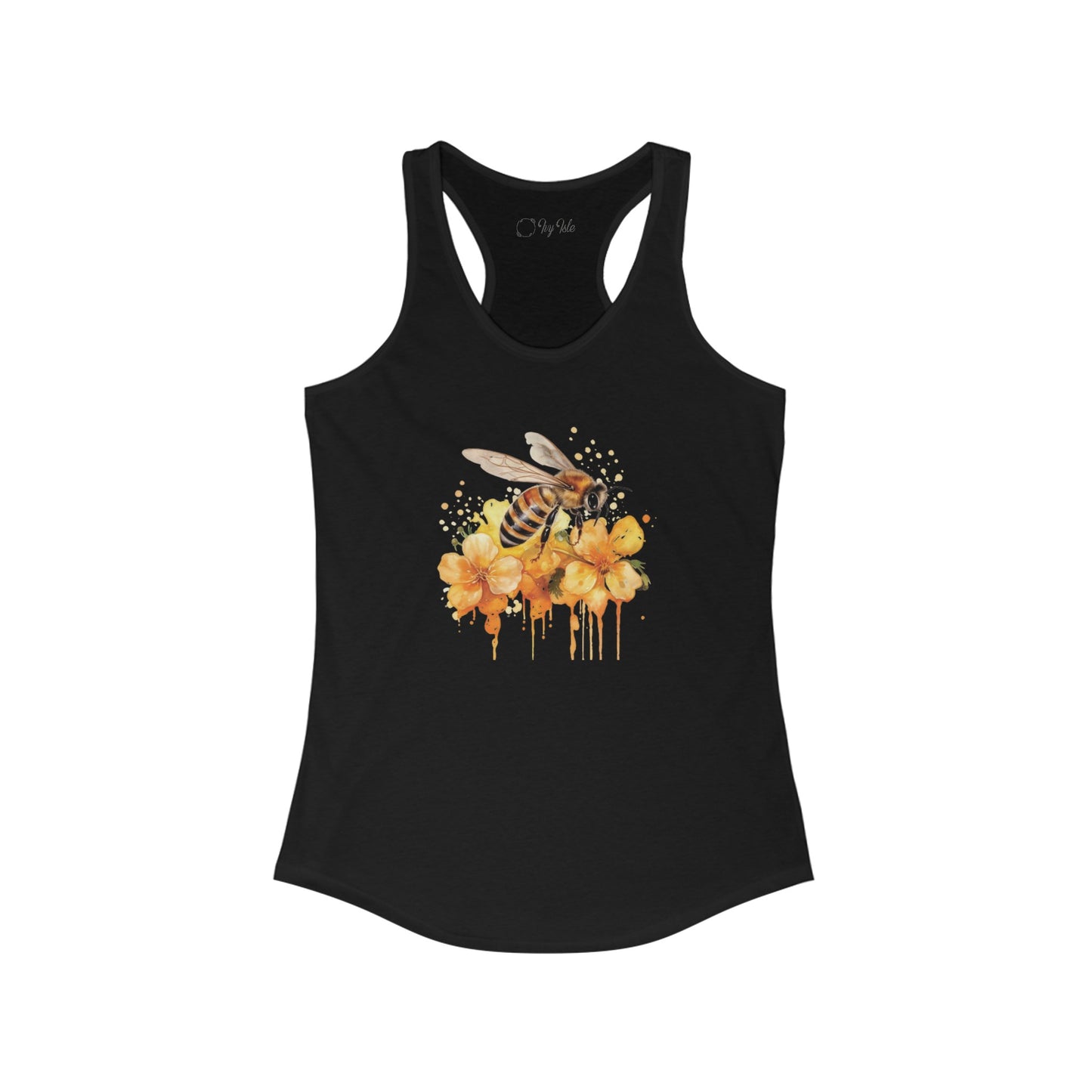 Watercolor Bee and Flowers Racerback Tank