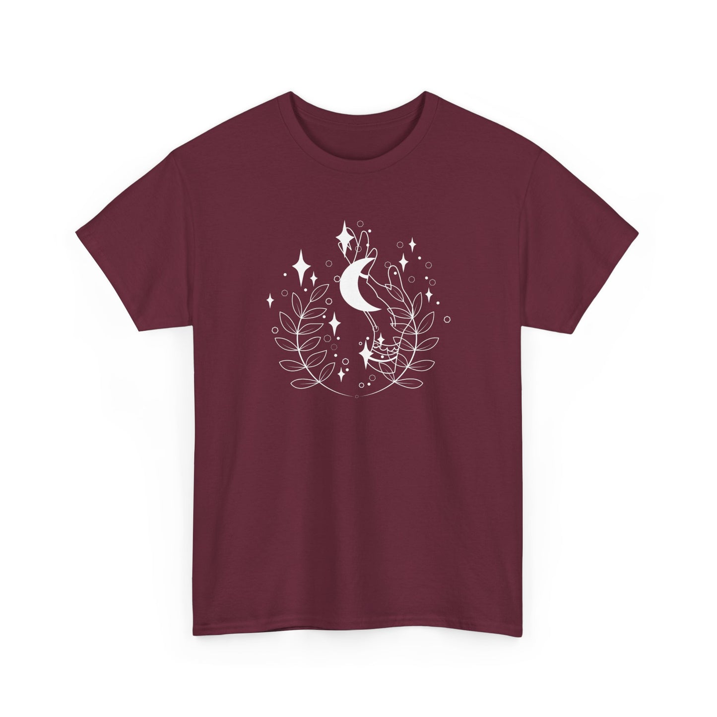 Crescent Moon and Leaves Short Sleeve Tee