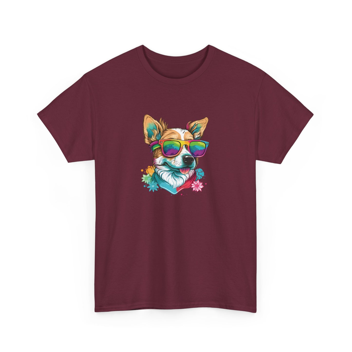 Dog with Sunglasses Short Sleeve Tee 002