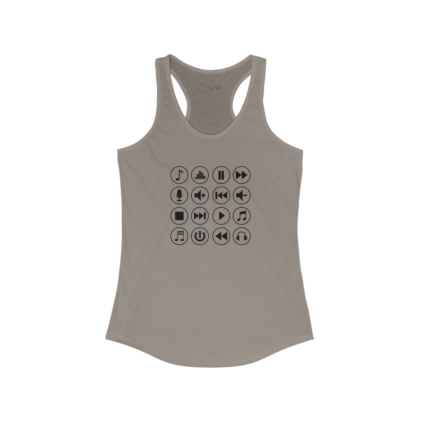Music Player Symbols Racerback Tank