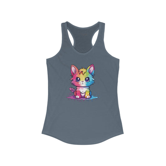 Rainbow Animated Cat Racerback Tank