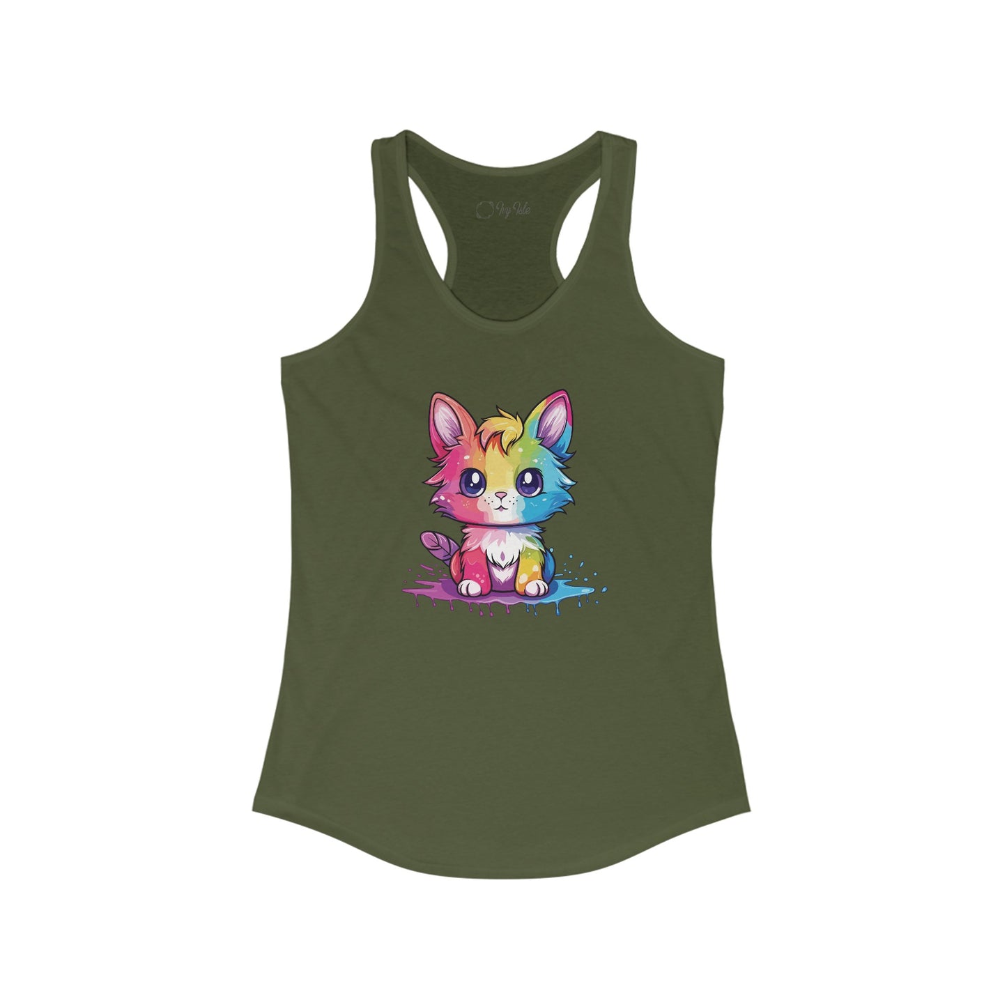 Rainbow Animated Cat Racerback Tank