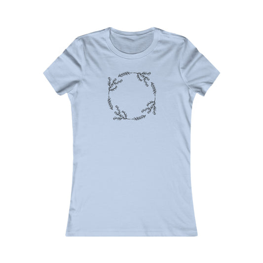 Flower and Leaf Circle Fitted Tee