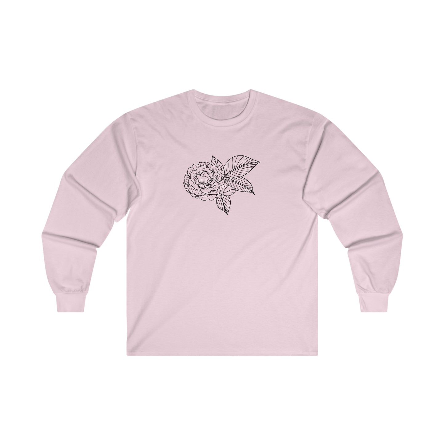 Rose with Leaves Long Sleeve Tee