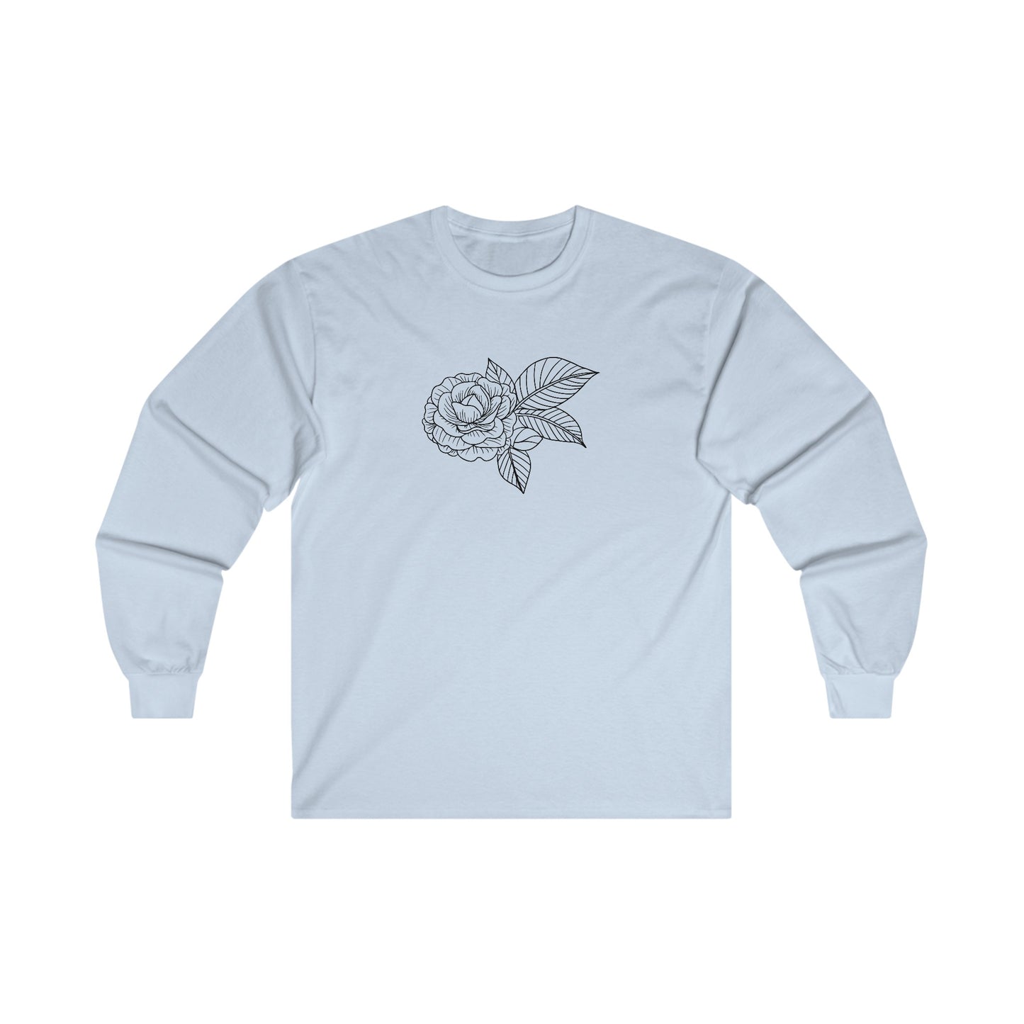 Rose with Leaves Long Sleeve Tee