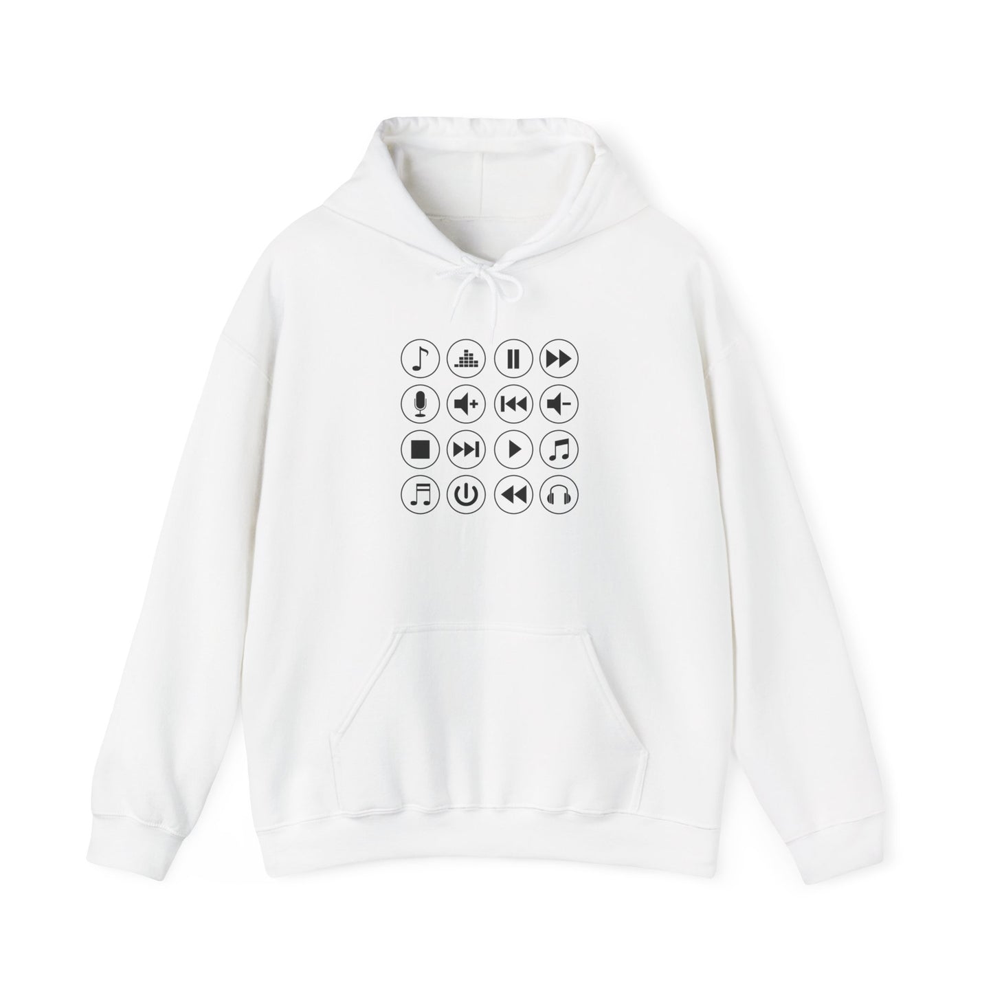 Music Player Symbols Hooded Sweatshirt