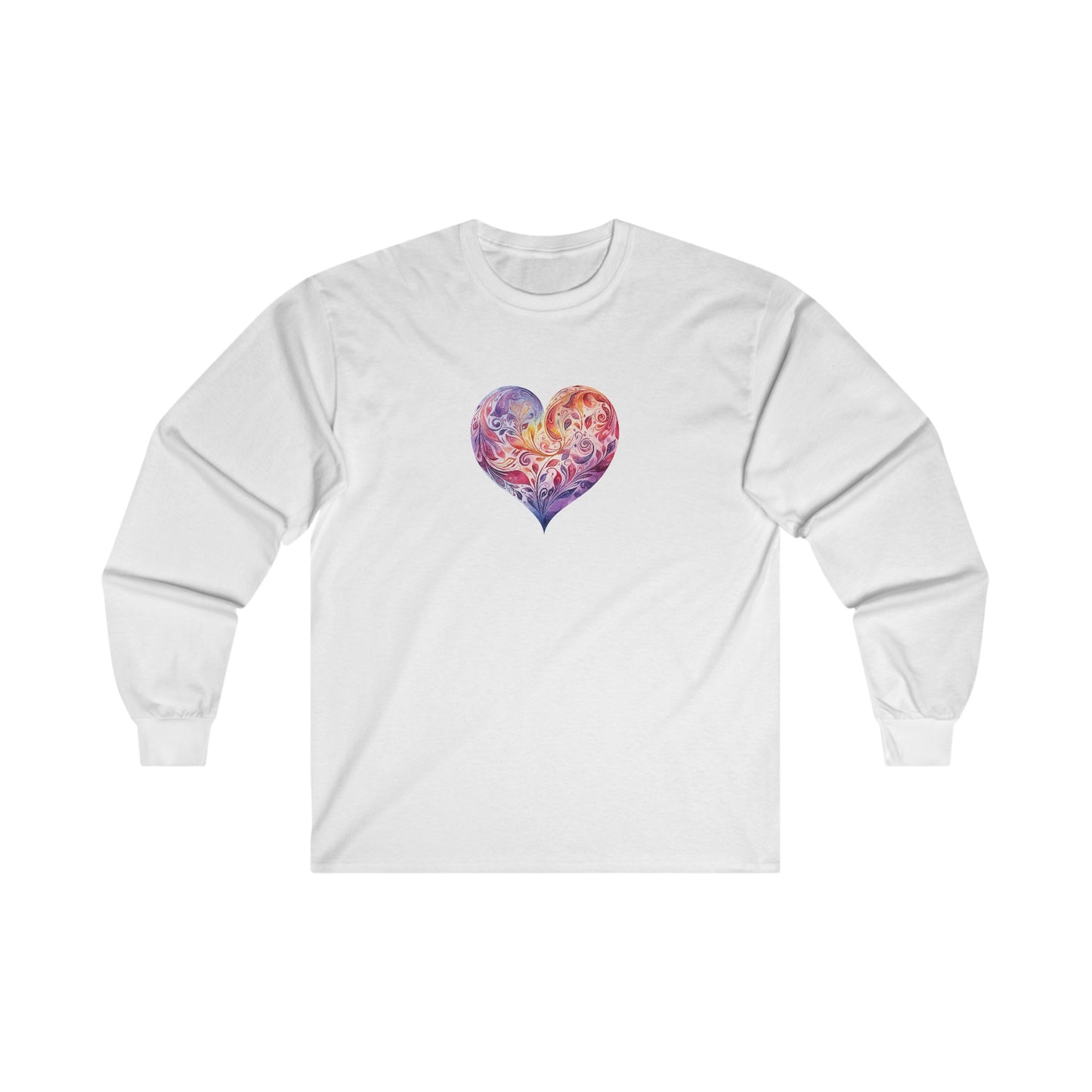 Watercolor Heart Long Sleeve Tee 003