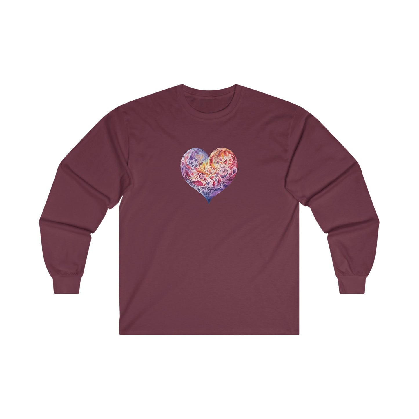 Watercolor Heart Long Sleeve Tee 003