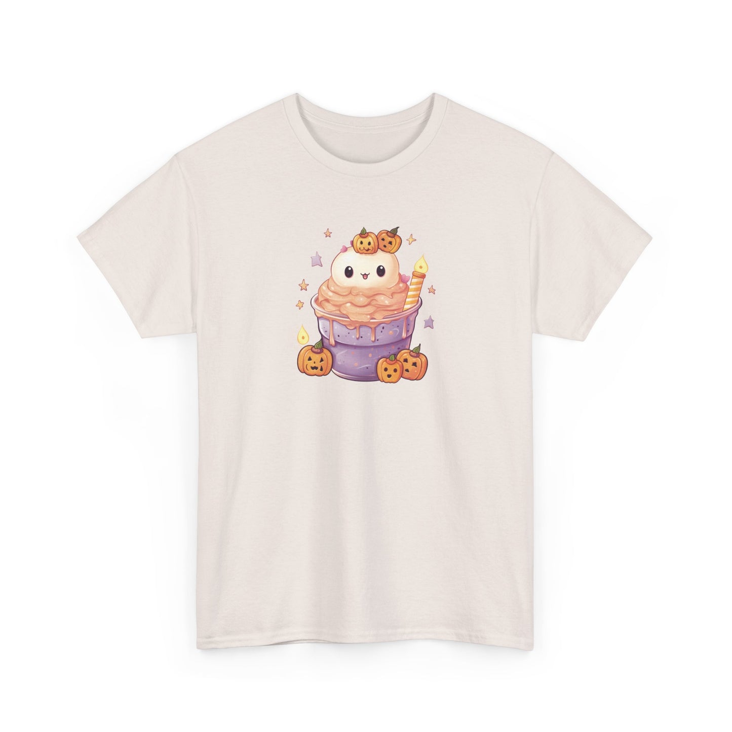 Cute Cat and Pumpkins Dessert Short Sleeve Tee