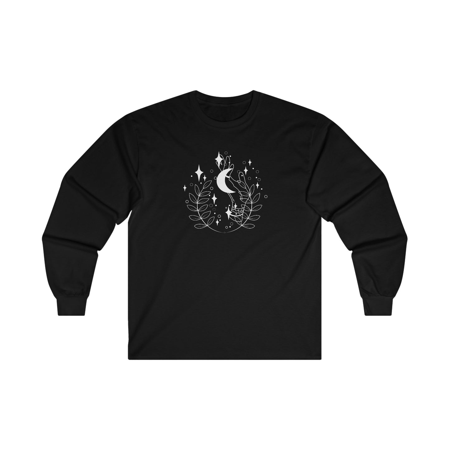 Crescent Moon and Leaves Long Sleeve Tee