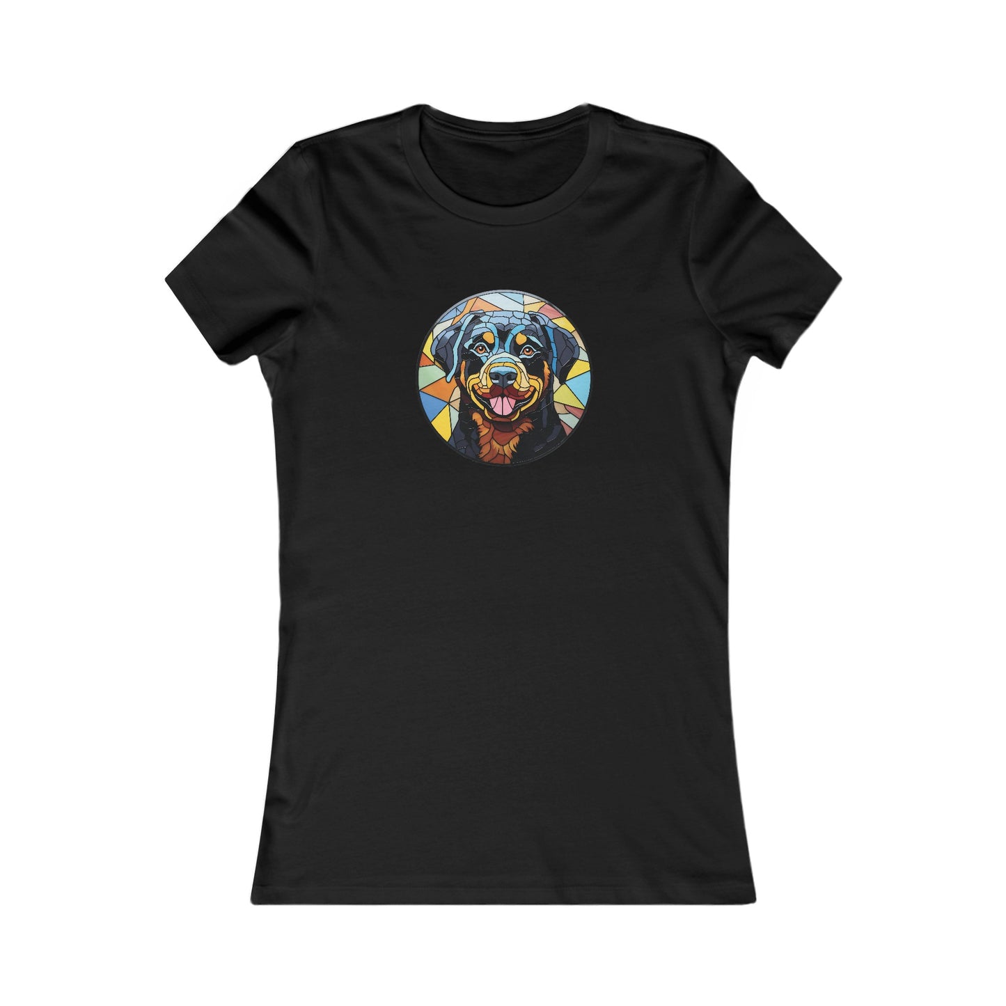 Stained Glass Rottweiler Fitted Tee
