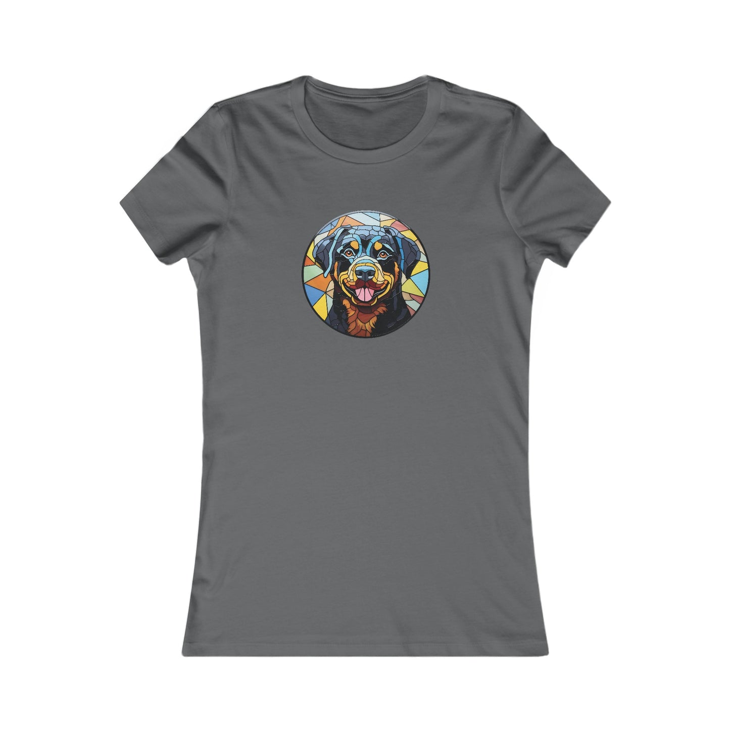 Stained Glass Rottweiler Fitted Tee