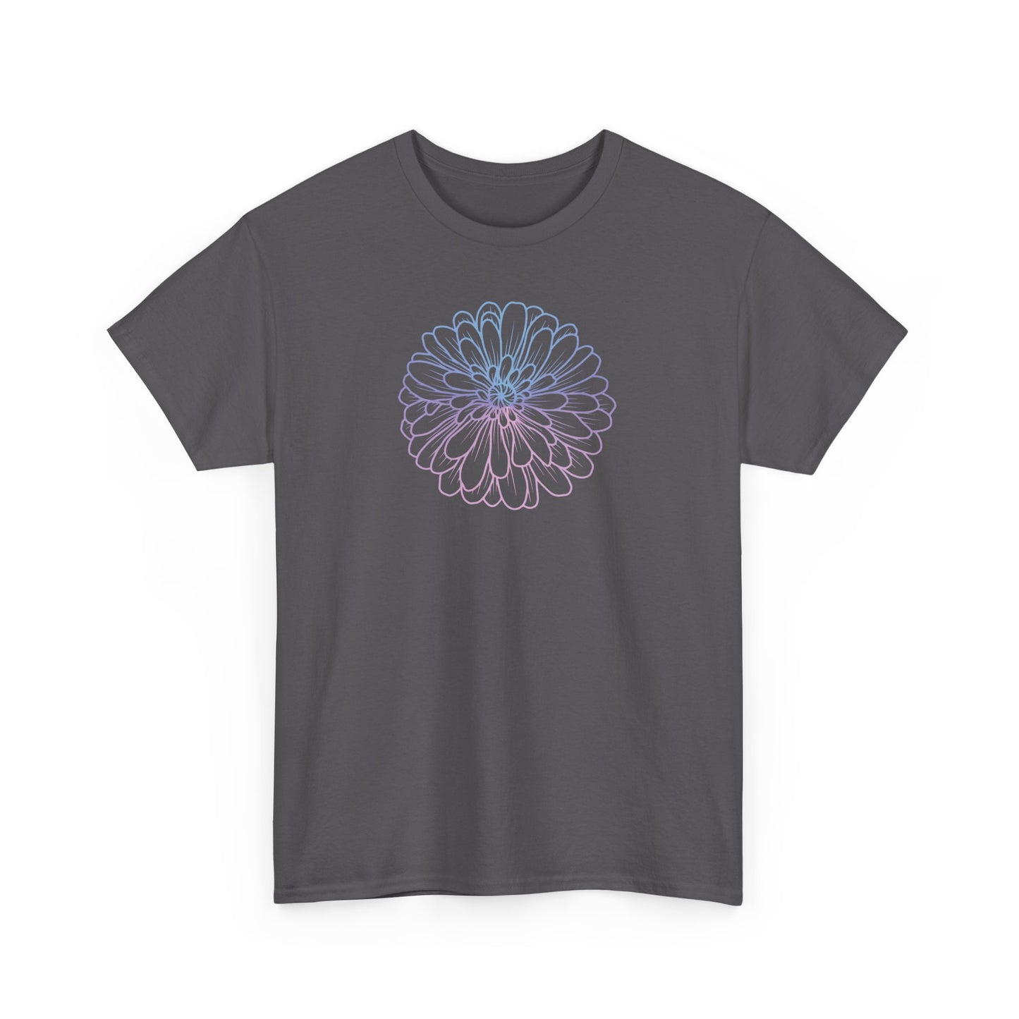 Colorful Flower Outline Short Sleeve Tee