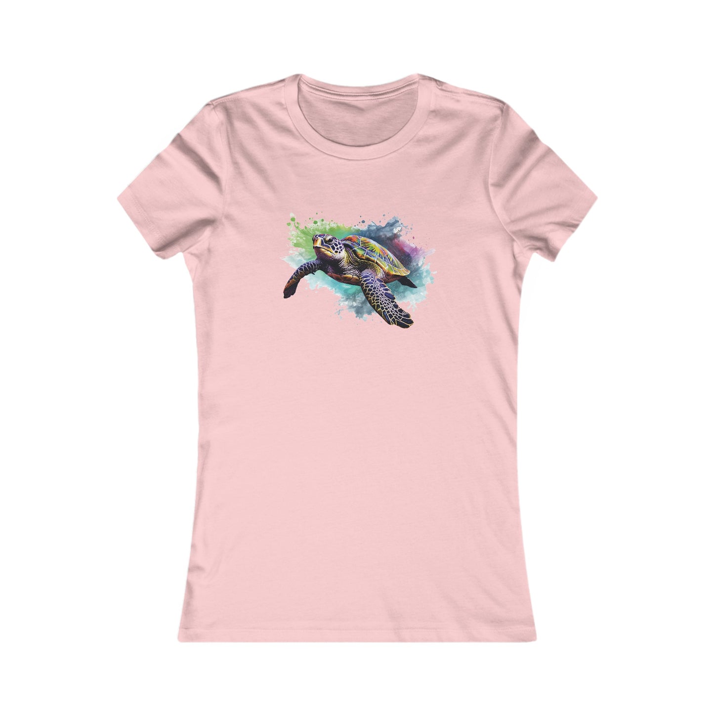 Watercolor Sea Turtle Fitted Tee