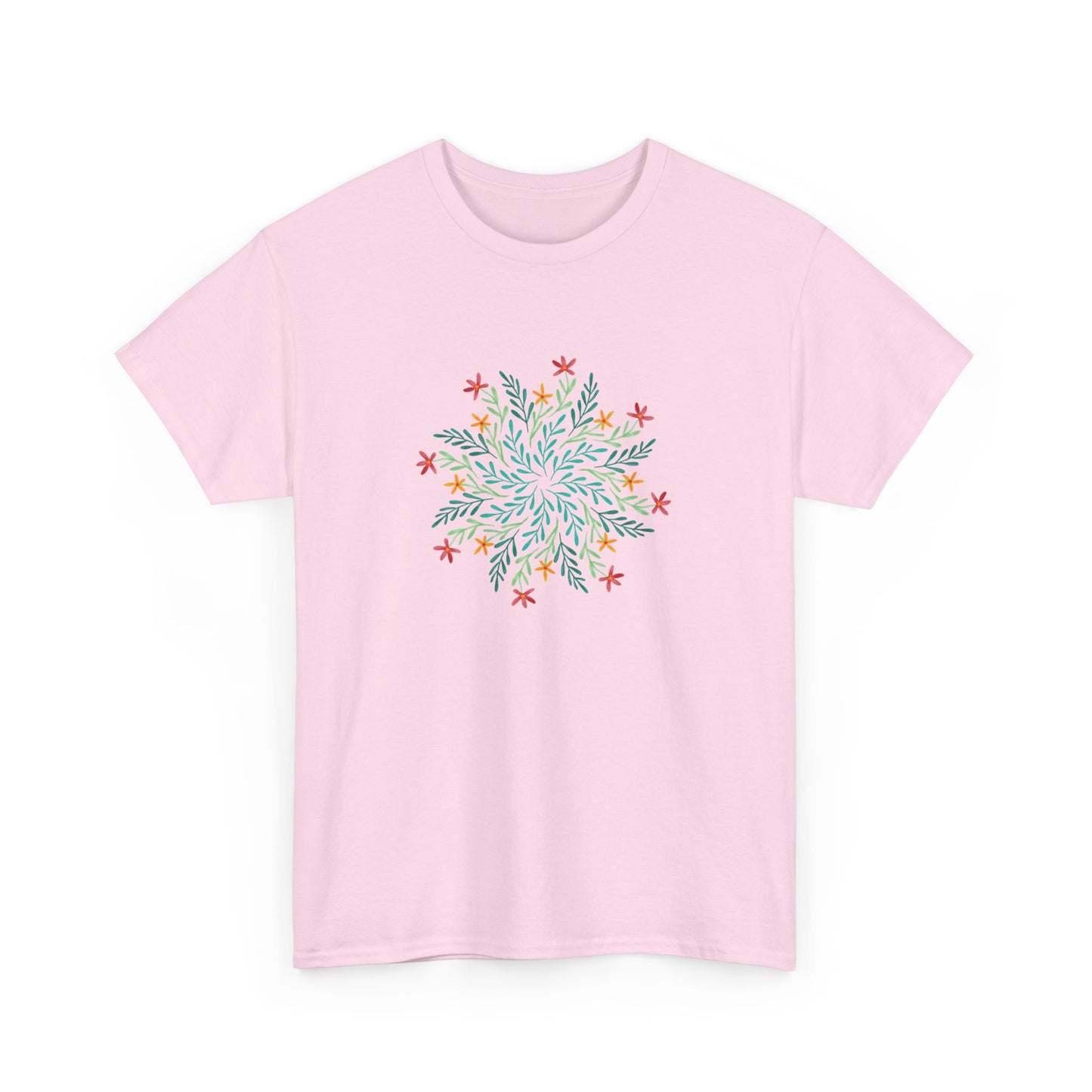 Leaf and Flowers Mandala Short Sleeve Tee