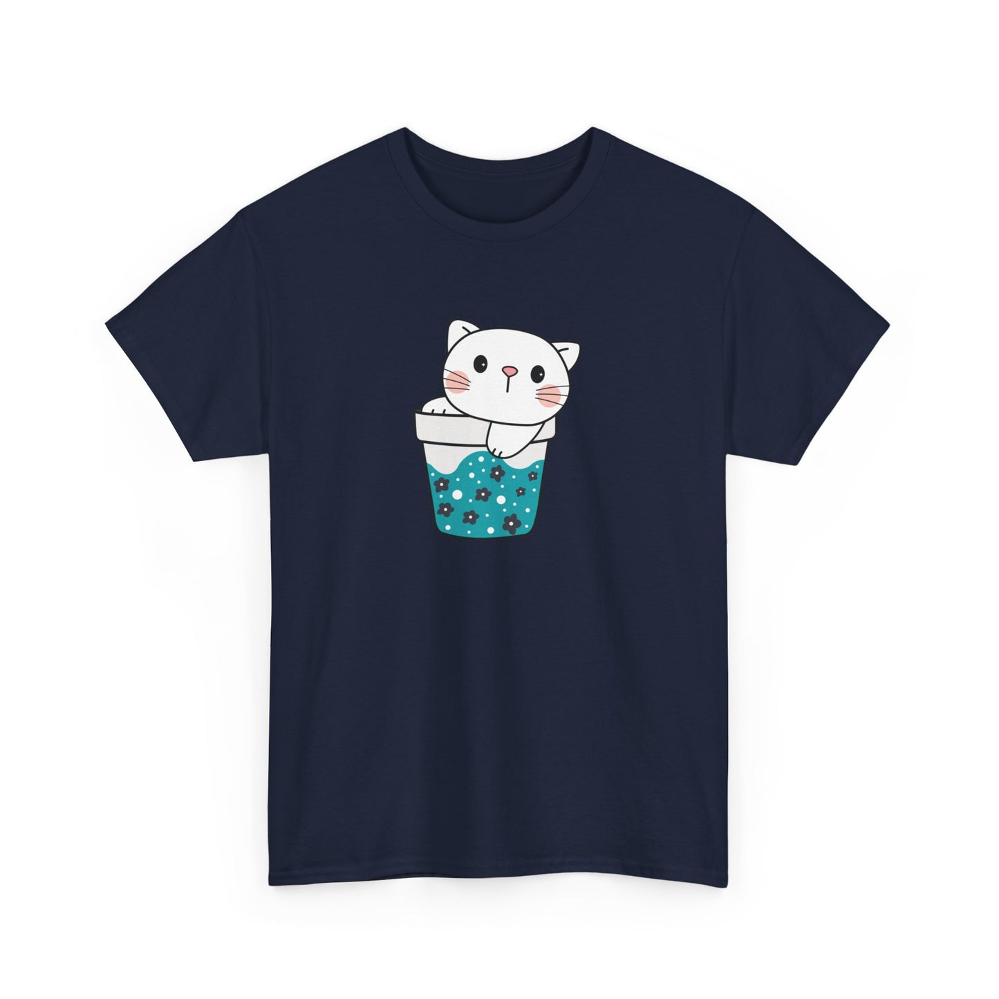 Cute Cat Cup Short Sleeve Tee